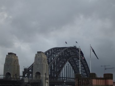 The Sydney Harbour Bridge as seen from Matt's hotel room
