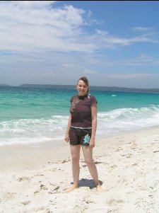 Me standing in front of the beautiful Jervis Bay water