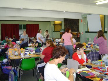 the scrapping room at scrapbooking camp